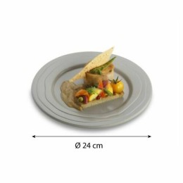 Assiette ronde PP taupe ø 24 cm - par 20
