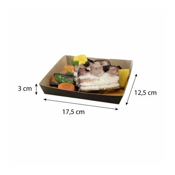Assiette rectangle carton 17,5 x 12,5 x 3 cm - par 200 Assiette rectangle carton 17,5 x 12,5 x 3 cm - par 200