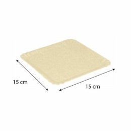 Assiette carton ingraissable kraft brun 150 x 150 mm - par 100