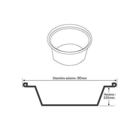 Godet aluminium plissé 106 ml - par 100 Godet aluminium plissé 106 ml - par 100
