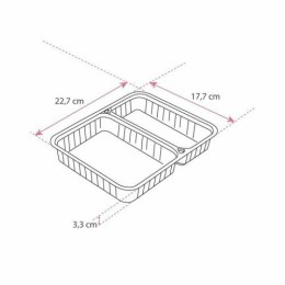 Barquette scellable 2 compartiments MCL 1000 ml - par 450