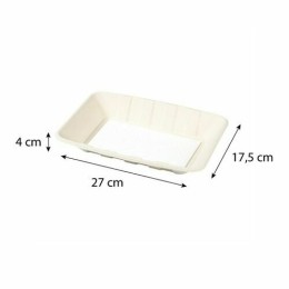Barquette bagasse avec buvard 27 x 17,5 x 4 cm - par 200