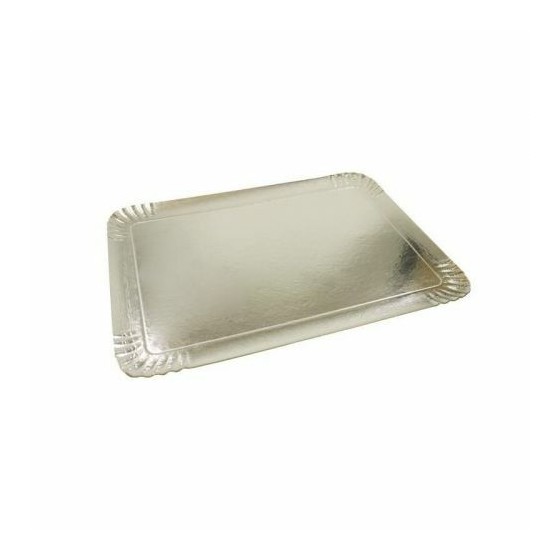 Plateau traiteur carton classique argent 25 x 34 cm - par 25 Plateau traiteur carton classique argent 25 x 34 cm - par 25