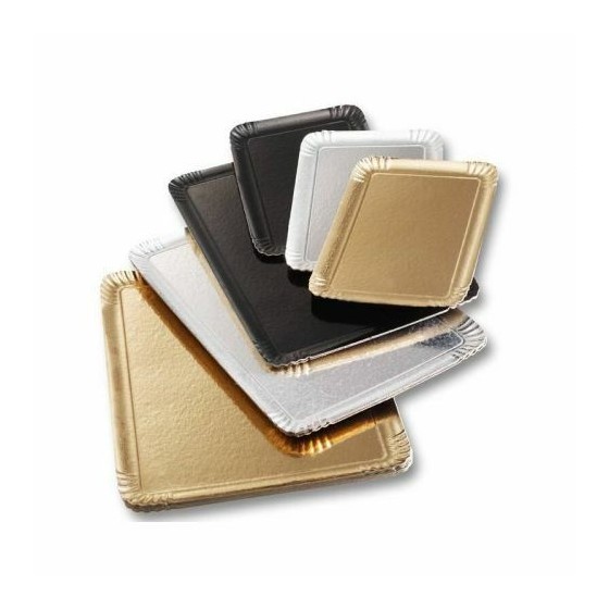 Plateau traiteur carton classique argent 25 x 34 cm - par 25 Plateau traiteur carton classique argent 25 x 34 cm - par 25