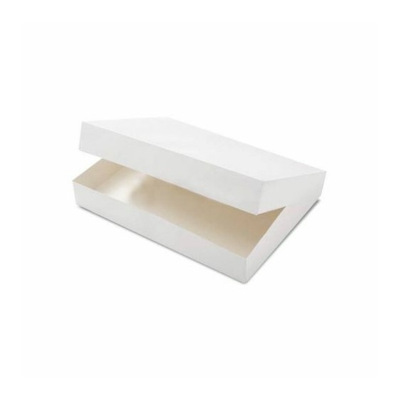 Boite pâtissière blanche 43 x 29 x 6 cm - par 25 Boite pâtissière blanche 43 x 29 x 6 cm - par 25