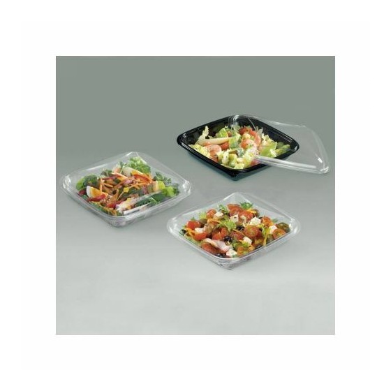 Boite à salade Crudipack 500 ml cristal avec couvercle - par 80 Boite à salade Crudipack 500 ml cristal avec couvercle - par 80