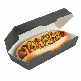 Boîte alimentaire rectangulaire kraft noir 2000 ml - par 50