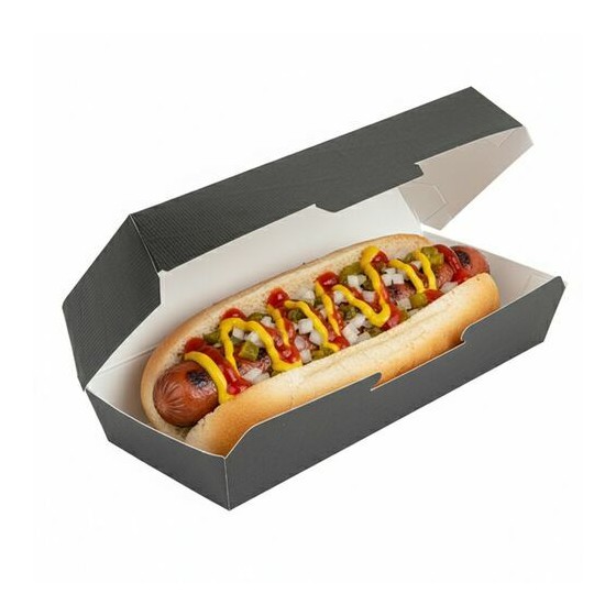 Boîte alimentaire rectangulaire kraft noir 2000 ml - par 50 Boîte alimentaire rectangulaire kraft noir 2000 ml - par 50