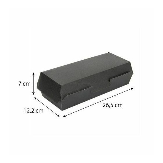 Boîte alimentaire rectangulaire kraft noir 2000 ml - par 50 Boîte alimentaire rectangulaire kraft noir 2000 ml - par 50