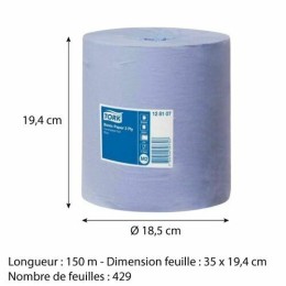 Bobine essuyage Tork bleue 2 plis 429 feuilles - par 6