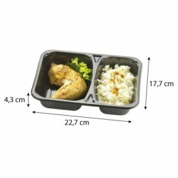Barquette CPET scellable noire 2 compartiments 45 + 60 cl - par 320