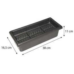 Boite de rangement en plastique noire pour étiquettes largeur maxi 13 cm