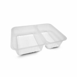 Barquette plastique transparente 2 compartiments scellable Alphacel 1380 ml - par 420