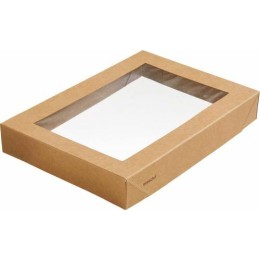 Couvercle barquette viking kraft brun 20 x 14 x 4,5 cm - par 300