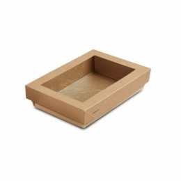 Couvercle barquette viking kraft brun 20 x 14 x 4,5 cm - par 300