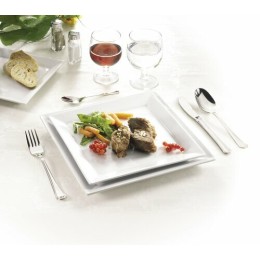 Assiette carrée carla porcelaine blanche 19 x 19 x 2 cm - par 6