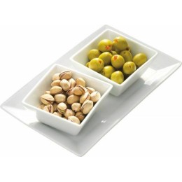 Assiette rectangulaire carla porcelaine blanche 21,5 x 12,5 x 2 cm - par 6