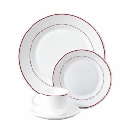 Assiette creuse blanc filet bordeaux ø 22,5 cm - par 12