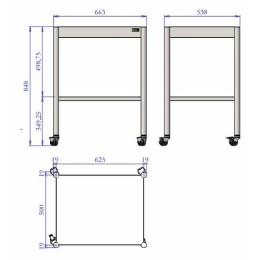Table multi-services inox sur roues