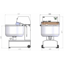 Pétrin mélangeur sur socle 60 L M60
