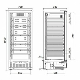 Armoire réfrigérée positive  455 L