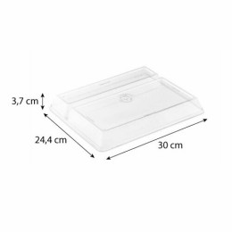 Couvercle transparent PLA pour plateau repas bagasse 30 x 24 cm - par 50