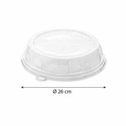 Couvercle en rPET pour assiette ronde Ø 26 cm - par 126