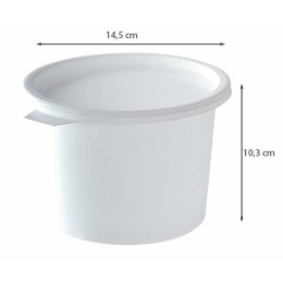 Pot à crème plastique blanc avec couvercle 1000 ml - par 200