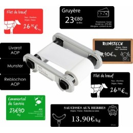 Ruban d'impression blanc imprimante Edikio Flex et Duplex carte PVC