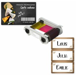 Ruban d'impression couleurs imprimantes Edikio Flex et Duplex carte PVC