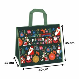 Sac tissé PP Joyeuses Fêtes 2026 24 x 35 + 40 cm - par 100
