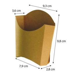 Cornet à frites kraft brun 83 x 130 x 125 mm - par 100