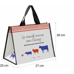 Sac réutilisable PP tissé "La viande comme vous l'aimez" 27 x 36 + 20 cm - par 125