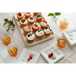 Assiette carrée bagasse ø 15 cm - par 50