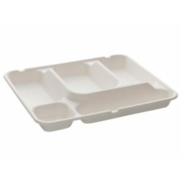 Plateau repas bagasse 5 compartiments - par 50