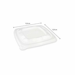 Couvercle carré PP pour saladiers bagasse 500 ml - par 300