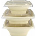Couvercle carré PP pour saladiers bagasse 750 ml et 1000 ml - par 100