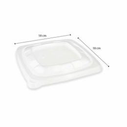 Couvercle carré PP pour saladiers bagasse 750 ml et 1000 ml - par 100