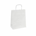 Sac papier kraft blanc à poignées torsadées 22 + 10 x 31 cm - par 50