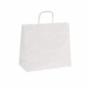 Sac papier kraft blanc à poignées torsadées 45 + 17 x 48 cm - par 50