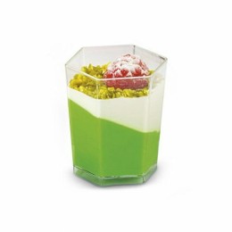 Verrine plastique hexagonale transparente 50 ml - par 60