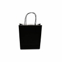 Sac papier kraft noir à poignées torsadées 18 + 8 x 22 cm - par 50