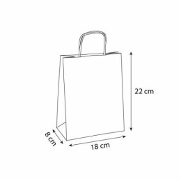 Sac papier kraft brun à poignées torsadées 18 + 8 x 22 cm - par 50