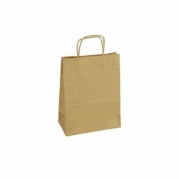 Sac papier kraft brun à poignées torsadées 22 + 10 x 31 cm - par 50