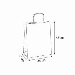 Sac papier kraft brun à poignées torsadées 45 + 17 x 48 cm - par 50