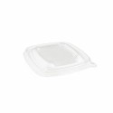 Couvercle plastique transparent pour saladier carré en pulpe de canne 500 ml - par 50