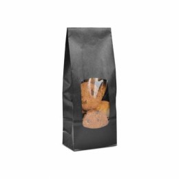 Sachet SOS kraft noir avec fenêtre 10 + 5,5 x 28,5 cm - par 100