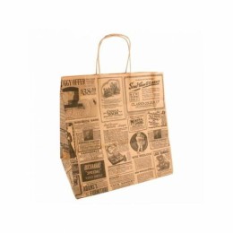 Sac papier kraft brun à poignées torsadées "Times" 26 + 20 x 27 cm - par 250
