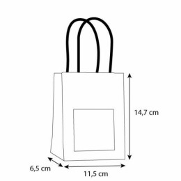 Sac papier kraft brun à poignées torsadées avec fenêtre 11,5 + 6,5 x 14,7 cm - par 25