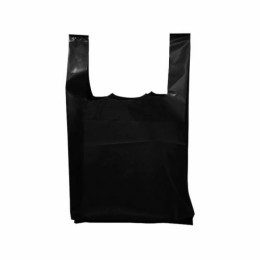 Sac bretelles plastique BD 50 microns noir 30 x 7 + 7 x 54 cm - par 400